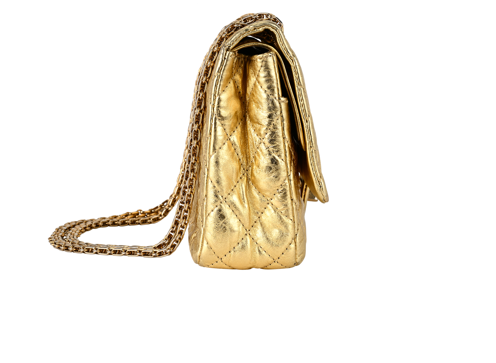 Reissue 226, &pound;1,800, Handbags, Gold, Lambskin Leather, Side view